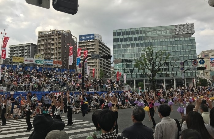 博多どんたくパレードの桟敷席（有料席）