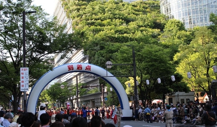 博多どんたくパレードの到着点