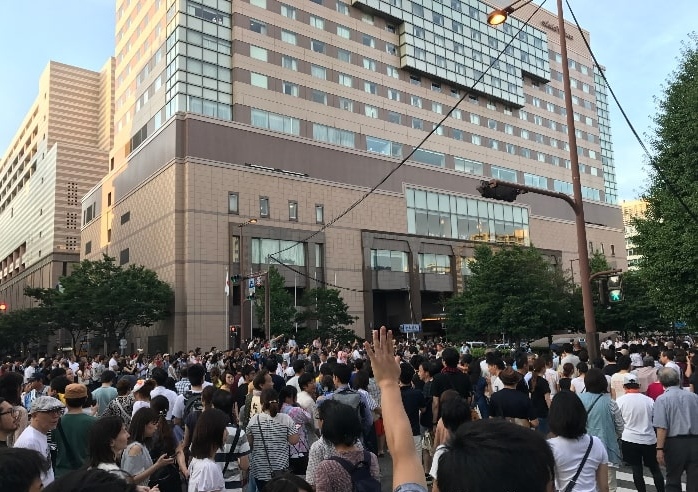 昭和通りから観た追い山