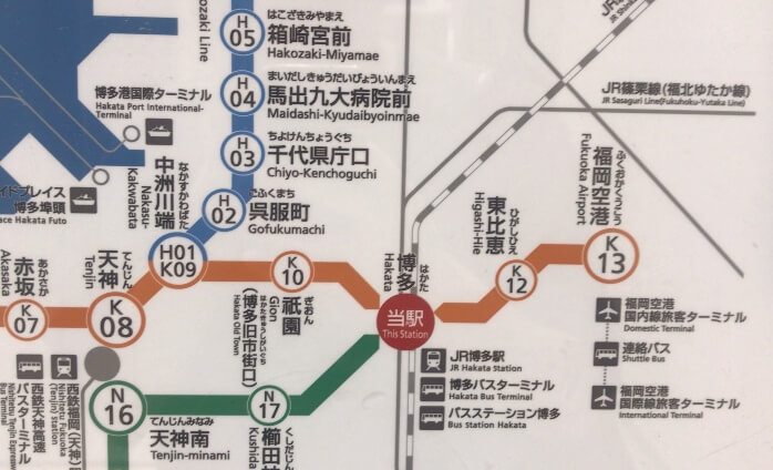 博多駅の地下鉄MAP